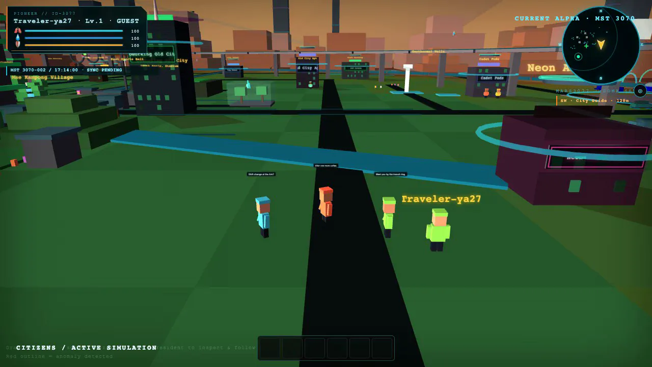 Digital citizens meeting and talking in Dome Seven